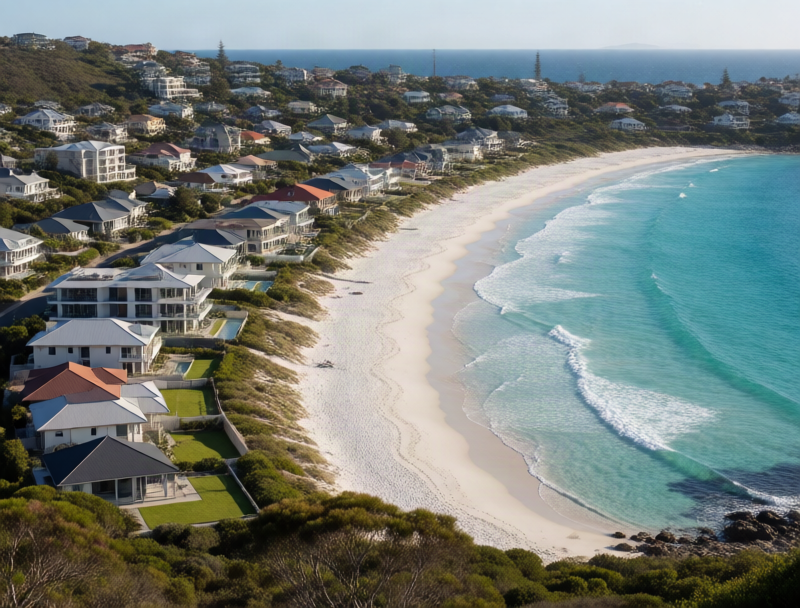 Perth beachside properties and coastal development along Indian Ocean shoreline